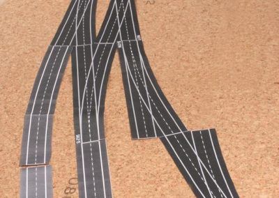 4-Un exemple de pose à blanc d’aiguilles et d’éléments de voie sortis des planches RMF.