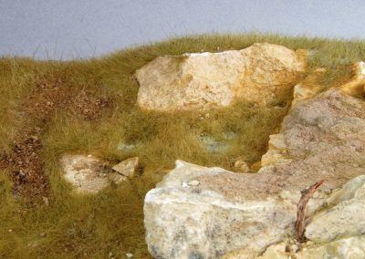 Comme nous travaillons dans le frais, les zones «désherbées» font réapparaître le médium...