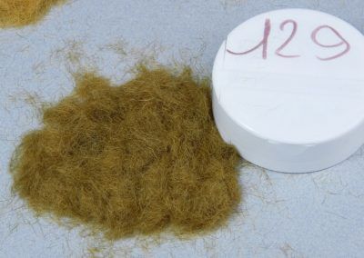 Le résultat après séparation des fibres. L'ensemble est plus homogène et se mélangera mieux avec les fibres de 6 mm.